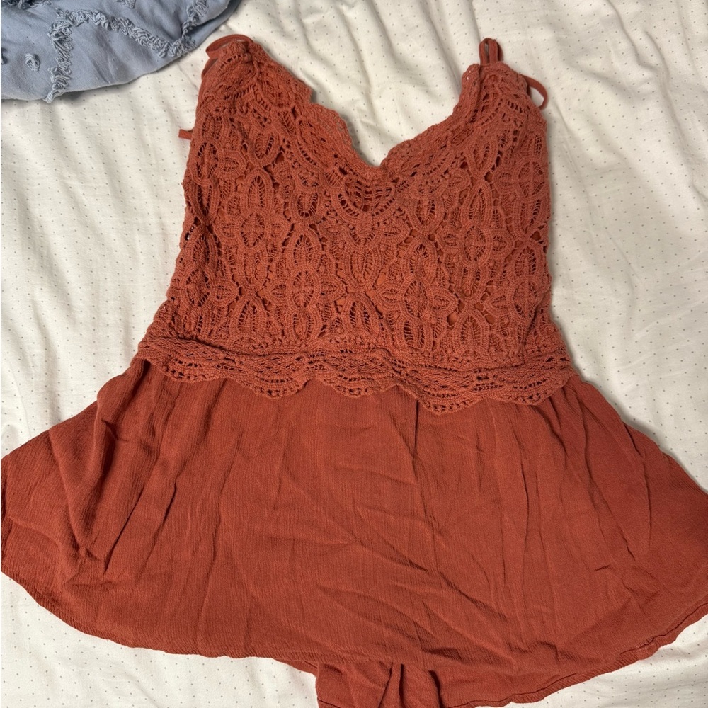 Maurices Terracotta Lace Blouse